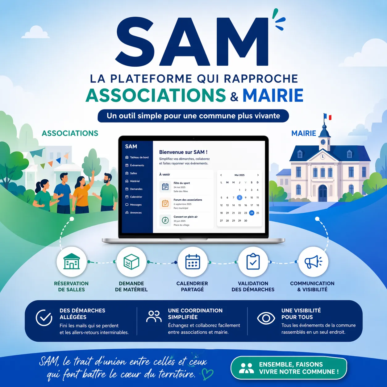 Infographie de présentation de la plateforme SAMC